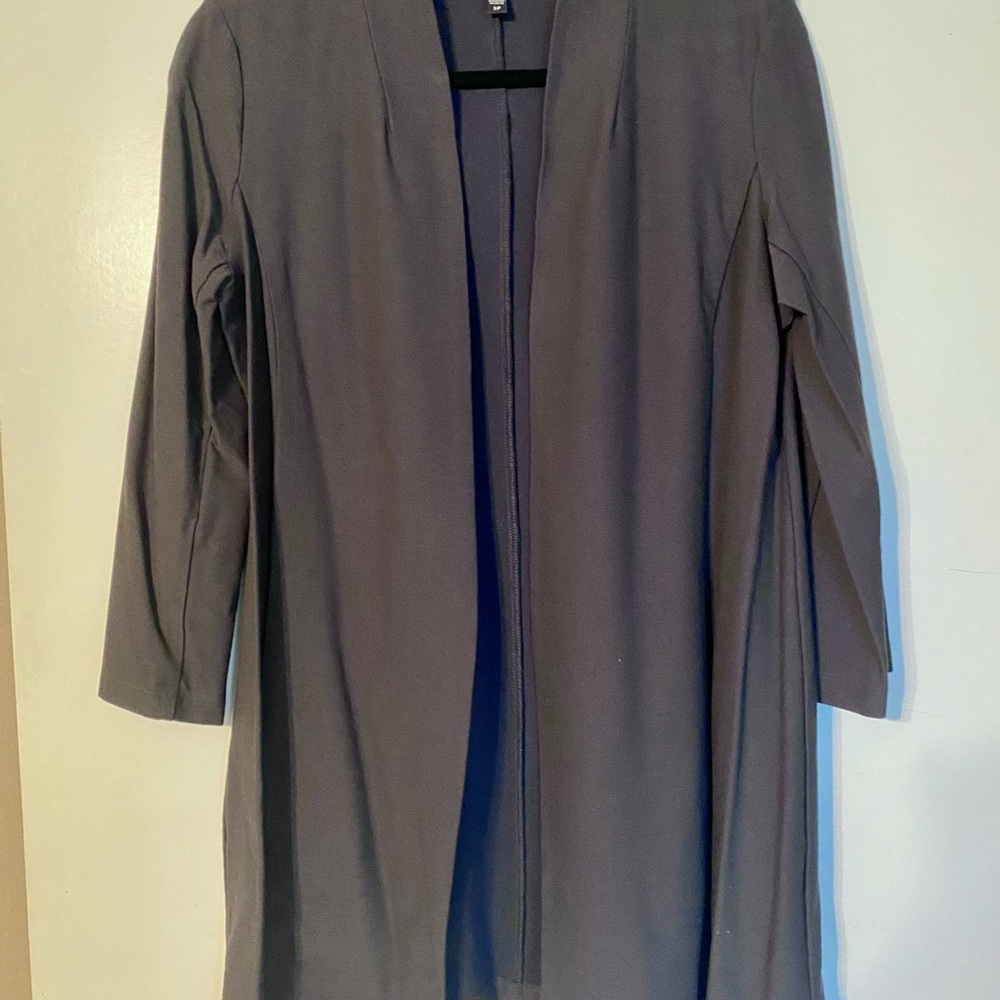 Eileen Fisher Dark Gray Open Front Cardigan